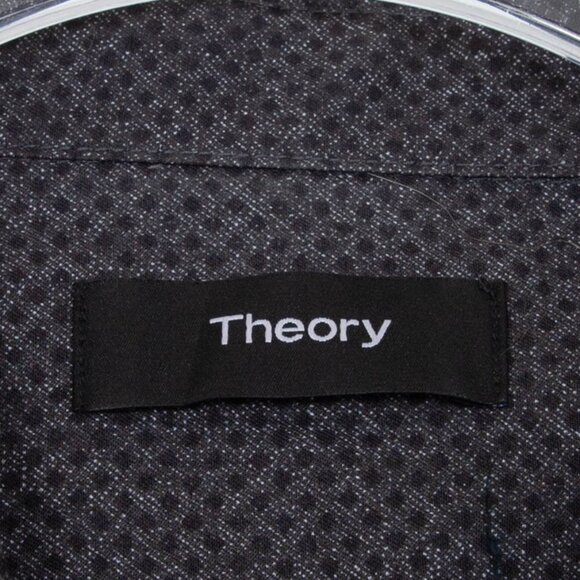 Theory Irving Tone Dot Print Button Front Shirt Mens Size Small - Picture 4 of 9